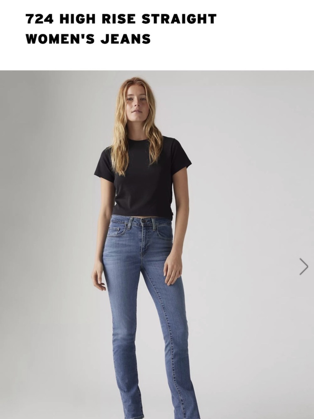 Levi's 724 Blue Straight Leg Women's Jeans, Size 28, Inseam 28